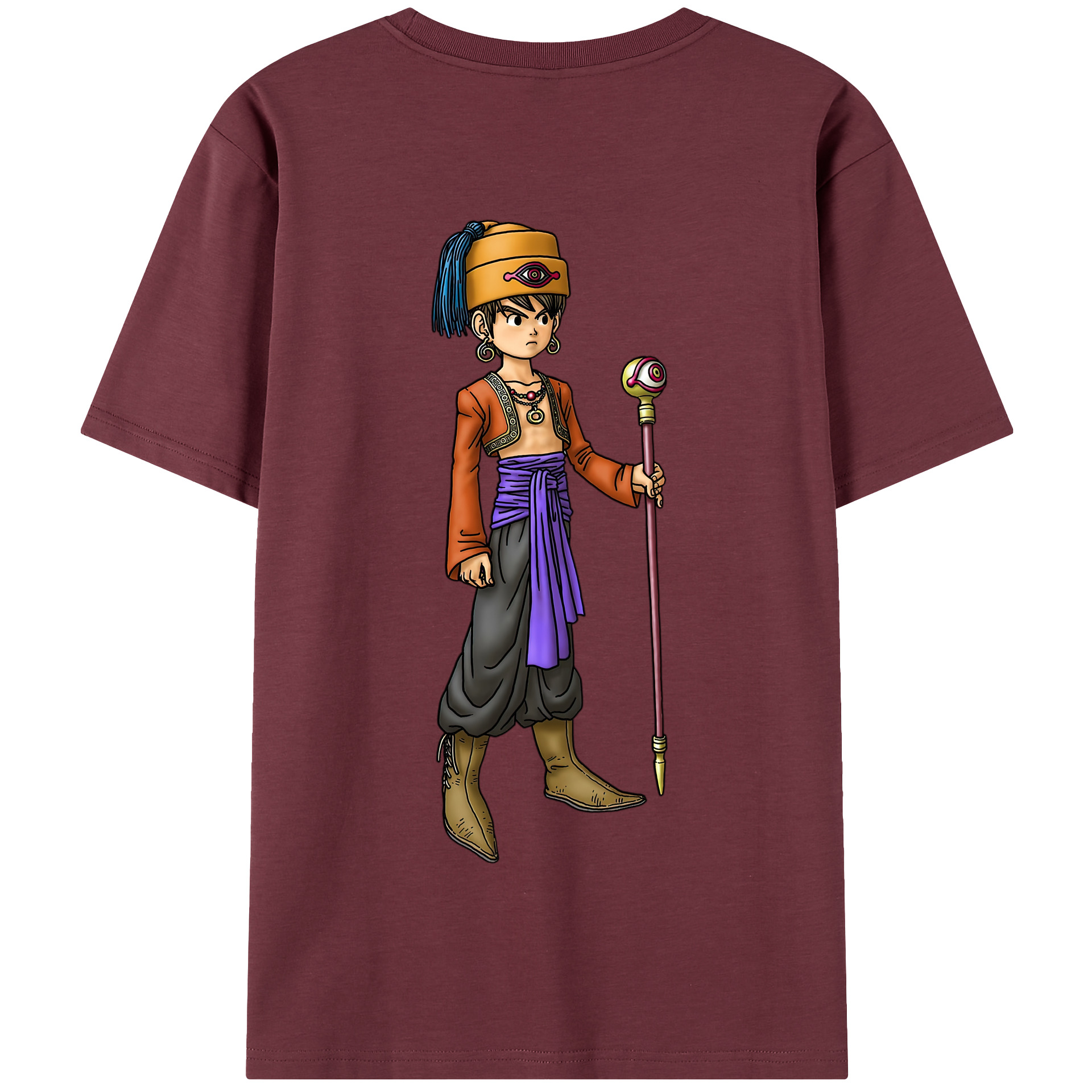 （画像用） ドラゴンクエスト Doragon Kuesuto Dragon Quest 綿100％半袖Tシャツ（背面プリント）